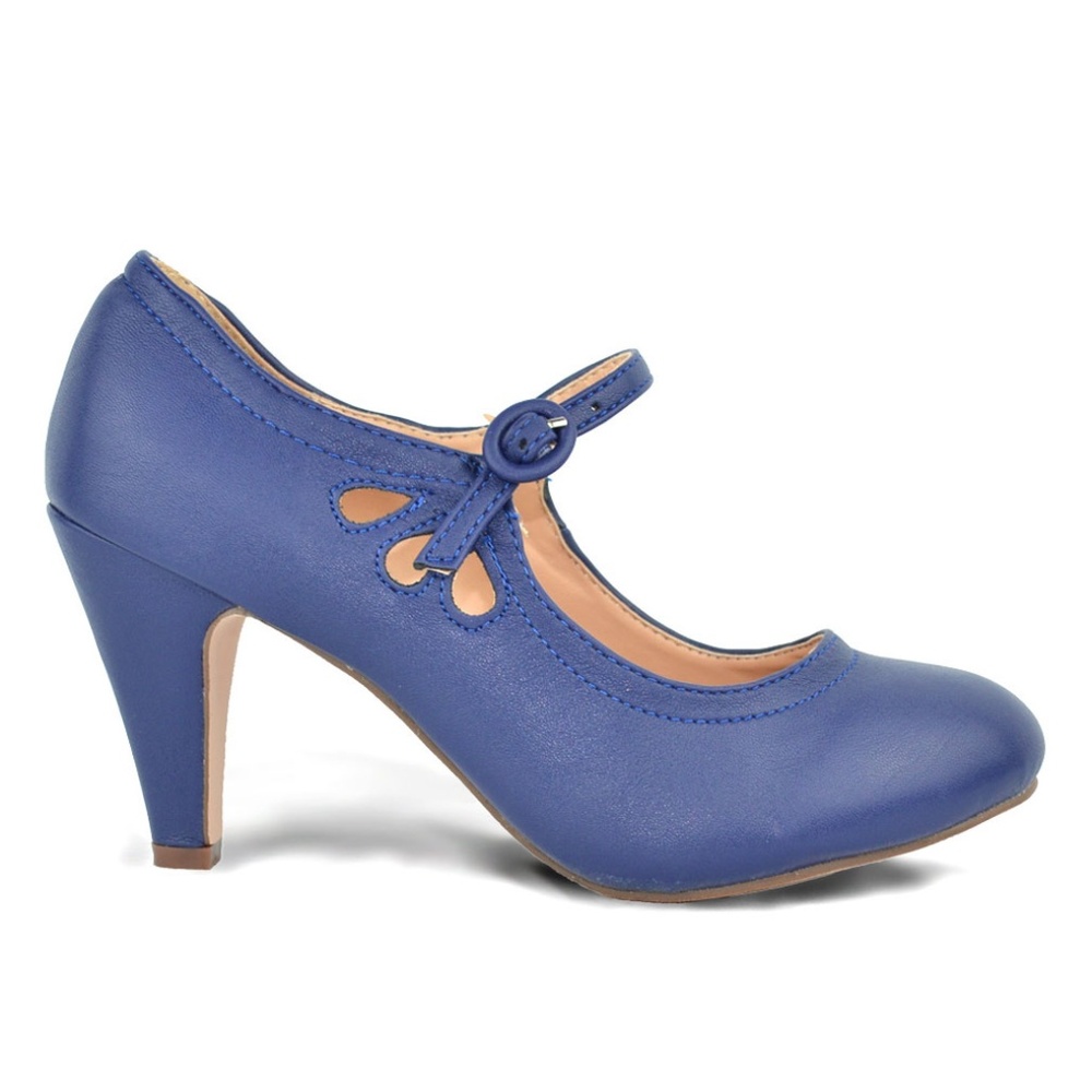 Navy Women's Mary Jane Tear Drop Vintage Pump